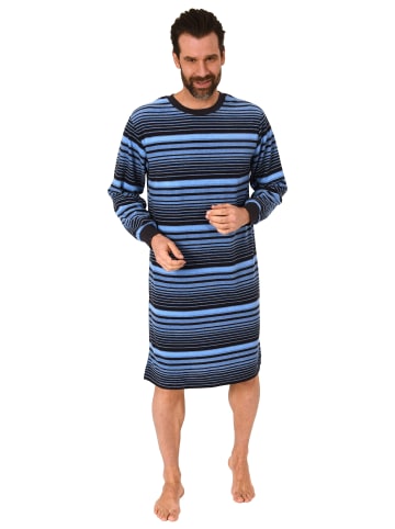 NORMANN Frottee Nachthemd langarm Bündchen - 75608 in hellblau