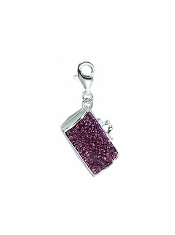 Adeliás 925 Silber Charms Anhänger Tasche mit Glasstein in bunt/multi