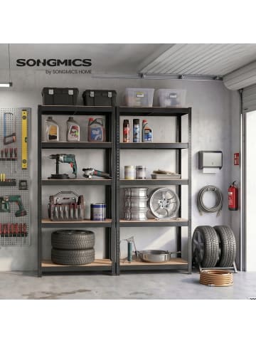 SONGMICS Schwerlastregal Cozory in Schwarz - (B)90 x (H)180 x (T)40 cm