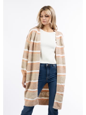 usha FESTIVAL Damen Strick Long Cardigan in Beige Mehrfarbig