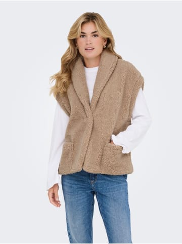 JDY Teddyfell Weste in Stucco