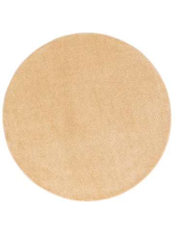 Pergamon Luxus Soft-Velours Teppich Verona Rund in Beige