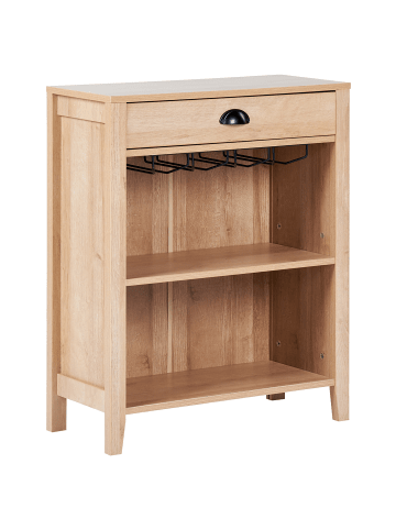 Beliani Sideboard WALKERSTON in Braun - (W) 66 x (H) 80 x (L) 30 cm