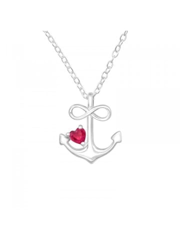 Alexander York Kette mit Anhänger ANKER INFINITY RUBY in 925 Sterling Silber, 2-tlg. in silber