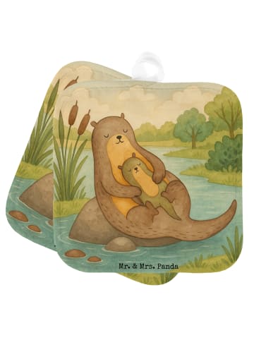 Mr. & Mrs. Panda Ofenhandschuhe Otter Kind Design ohne Spruch in Weiß