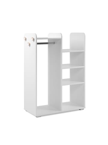CALICOSY Kinderkleiderschrank LALA in Weiß - (W) 80  x (H) 110  x (L) 40  cm