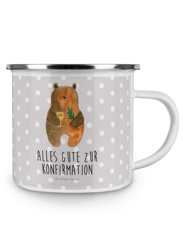 Mr. & Mrs. Panda Tasse Bär Konfirmation mit Spruch in Grau Pastell