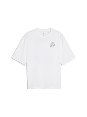 Puma T-Shirt "Wardrobe Ess Boxy Beach Club Graphic Tee" in Weiß