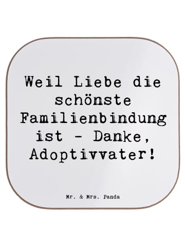Mr. & Mrs. Panda Untersetzer Danke Adoptivvater mit Spruch in Weiß