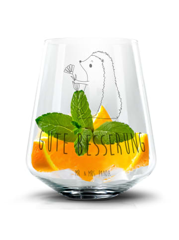 Mr. & Mrs. Panda Glas Igel Blumen mit Spruch in Transparent