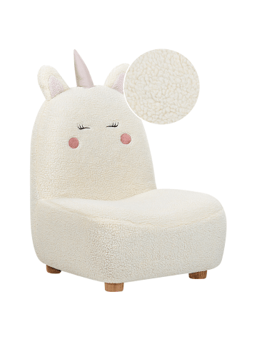 Beliani Kindersessel LULEA in Weiß/Braun - (W) 50 x (H) 75 x (L) 54 cm
