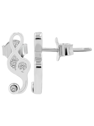 Adeliás Damen Ohrringe – Ohrstecker Schlüssel aus 925 Silber mit Zirkonia in silber