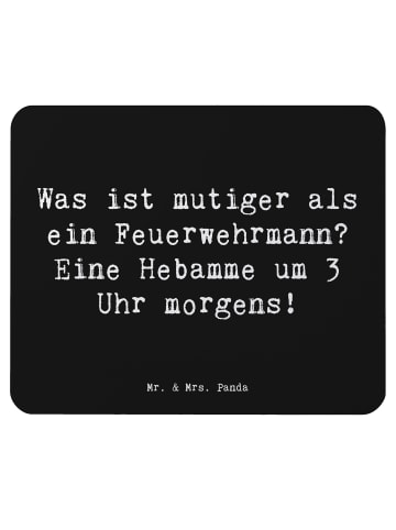 Mr. & Mrs. Panda Mousepad Spruch Mutige Hebamme mit Spruch in Schwarz