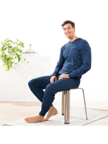 REDBEST Single-Jersey Schlafanzug in blau