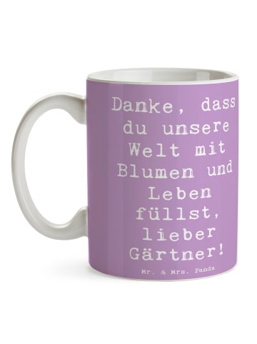 Mr. & Mrs. Panda Trinkbecher Spruch Gärtner Dankeschön mit Spruch in Lavendeltraum