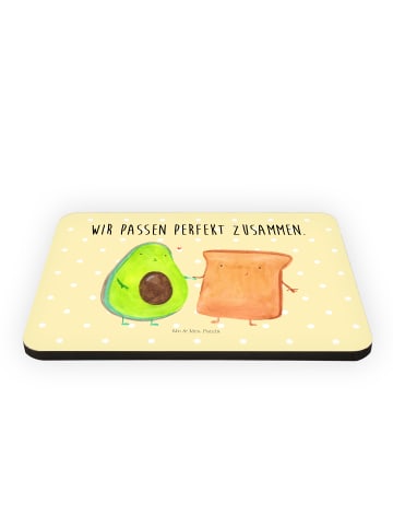 Mr. & Mrs. Panda Kühlschrankmagnet Avocado Toast mit Spruch in Gelb Pastell