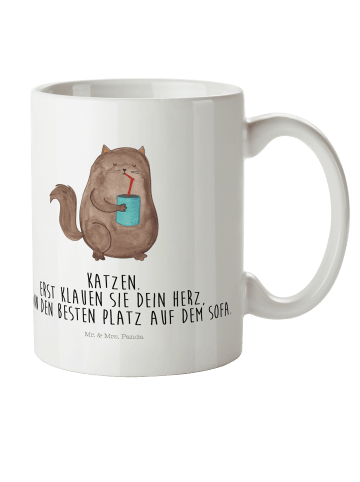 Mr. & Mrs. Panda Kindertasse Katze Dose mit Spruch in Weiß