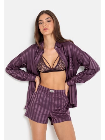 LSCN BY LASCANA Pyjama in pflaume gestreift