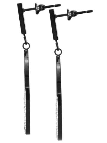 Adeliás Damen Ohrringe – Ohrstecker aus Edelstahl mit Strass Steinchen in schwarz