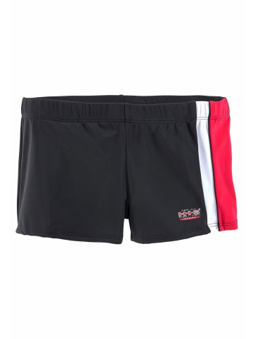 H.I.S Boxer-Badehose in schwarz-rot-weiß