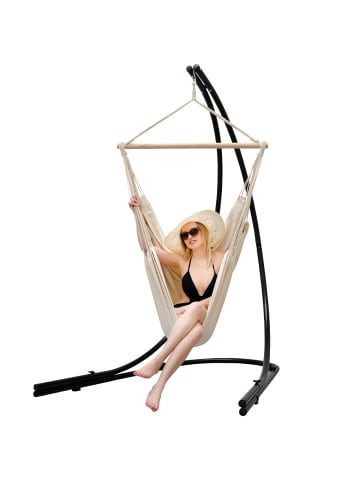 AMANKA XXL Hängestuhlgestell + Hängesessel Key West in Beige