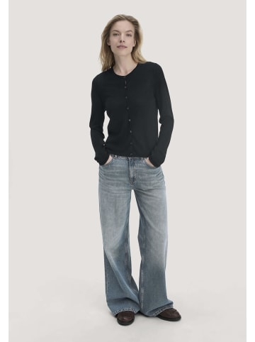 Hessnatur Strick Jacke in schwarz