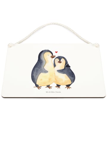 Mr. & Mrs. Panda Deko Schild Pinguin umarmen ohne Spruch in Transparent