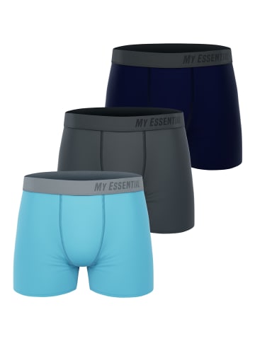 Unbekannt Boxershorts My Essential 3 Pack Boxers Cotton Bio in Blue