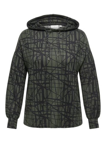 ONLY Carmakoma Kapuzenpullover Regular Fit langärmelig weich in Dunkelgrün