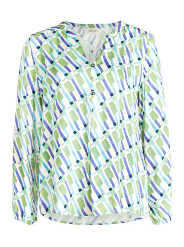 CARTOON Casual-Bluse mit Knöpfen in Green/Blue