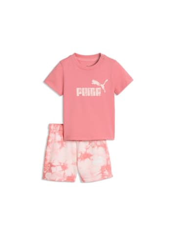 Puma Kinder Trainingsanzug "Minicats Ess Tie-Dye Tee And Shorts Set Inf" in Pink