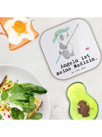 Mr. & Mrs. Panda Untersetzer für Gläser Panda Angeln mit Spruch in Weiß