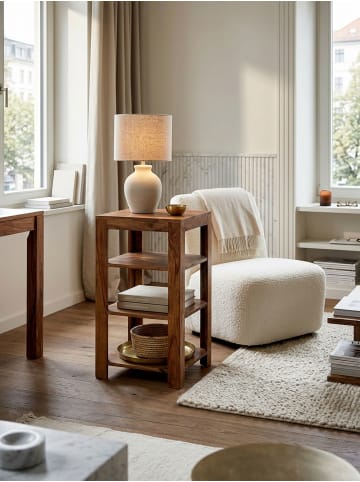 KADIMA DESIGN Standregal MUMBAI Massiv-Holz 80 cm Wohnzimmer-Regal mit 3