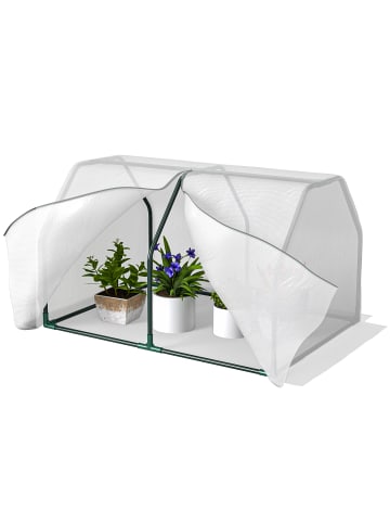 Outsunny Gewächshaus 99L x 71B x 60H cm Weiß