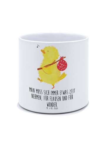 Mr. & Mrs. Panda Kübel für Pflanzen Küken Wander mit Spruch in Weiß