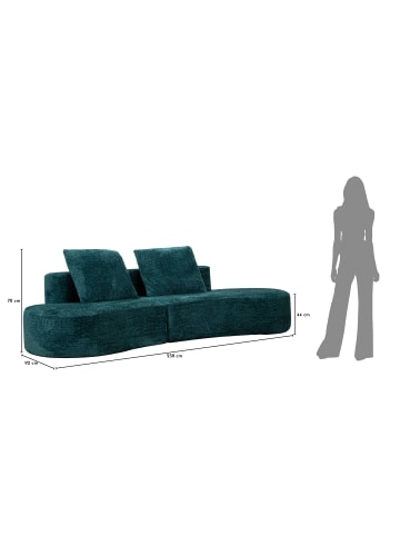 Mauro Ferretti Sofa aus komprimiertem grünem Bouclé-Stoff, 238 x 92 x 78 cm