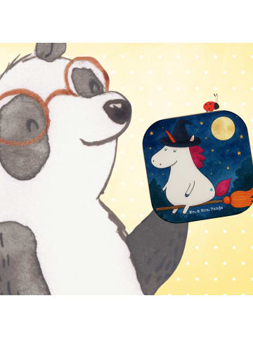 Mr. & Mrs. Panda Untersetzer Glas Einhorn Hexe Design ohne Spruch in Weiß