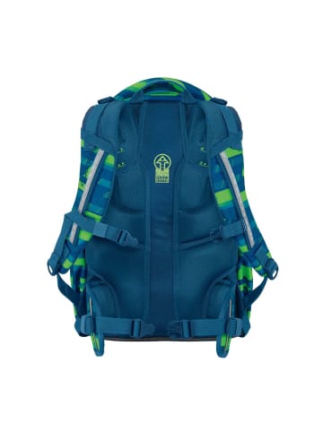 Coocazoo Schulrucksack JOKER Lime Stripe in Blau/Grün