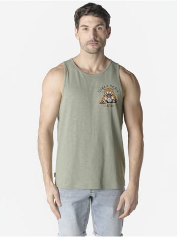 KOROSHI Herren baumwolle print tanktop in khaki