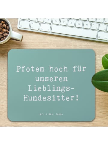 Mr. & Mrs. Panda Mauspad Spruch Lieblings-Hundesitter mit Spruch in Meeresbrise
