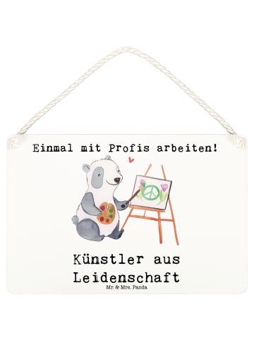 Mr. & Mrs. Panda Deko Schild Künstler Leidenschaft mit Spruch in Weiß