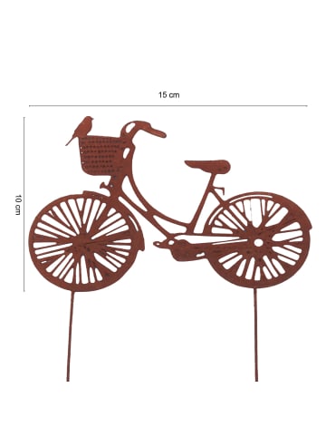 UNUS Gartenstecker Rost Fahrrad in Braun