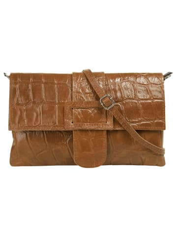 Cluty Abendtasche echt Leder in cognac