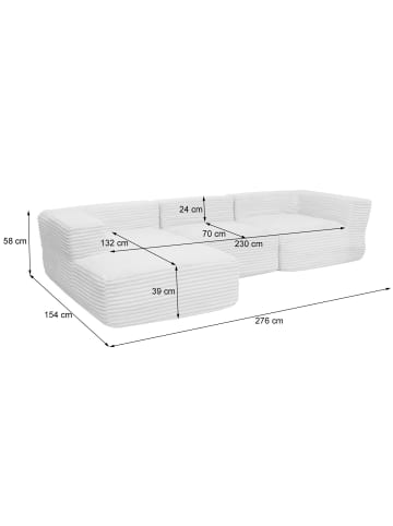 MCW Sofa-Garnitur P20 Liegefläche links, Weiß