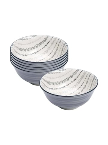 Ritzenhoff & Breker 6er Set Müslischalen Sendai Ranke ø 15,5 cm in grau