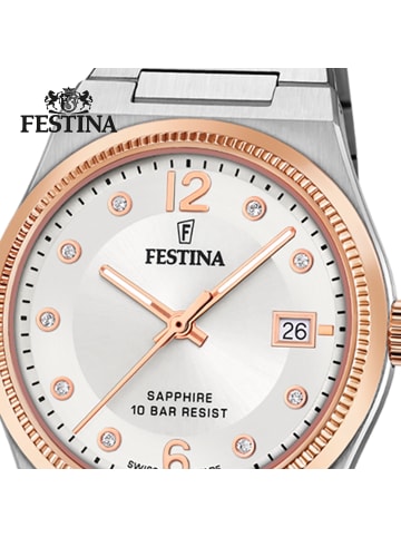 Festina Analog-Armbanduhr Festina Swiss Made silber mittel (ca. 35mm)