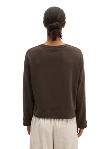 Marc O'Polo Oversize Longsleeve cropped in Burnt Coffee