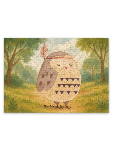 Mr. & Mrs. Panda Puzzle Eule Federschmuck Design ohne Spruch in Weiß