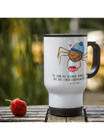 Mr. & Mrs. Panda Thermobecher Spinne Agathe Kaffee mit Spruch in Weiß