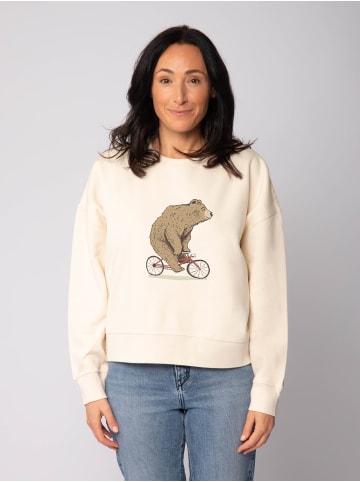 wat? Apparel Sweatshirt Fahrradbär in Natural Raw